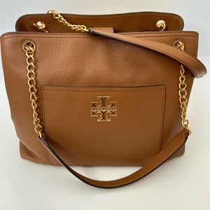 Tory Burch Camel Brown Leather Handbag